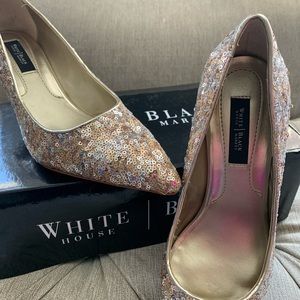WHBM metallic evening shoes New
